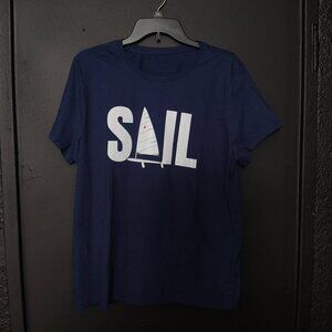 Navy Blue SAIL Graphic T-Shirt Size XL - New Without Tags